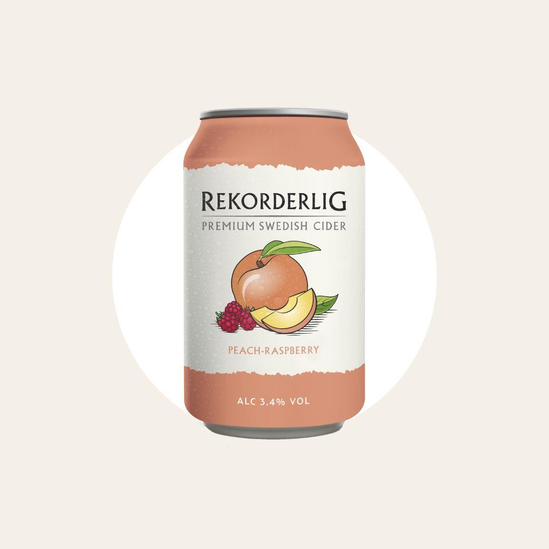 5 x Rekorderlig Peach Raspberry Cider 330ml Cans