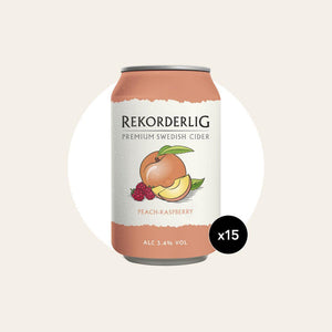 15 x Rekorderlig Peach Raspberry Cider 330ml Cans
