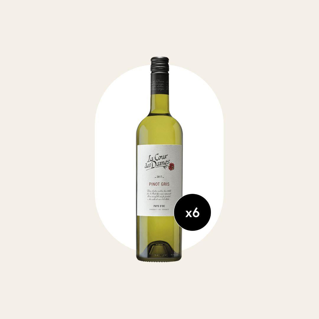 6 x La Cour Des Dames Pinot Gris White Wine 75cl Bottles
