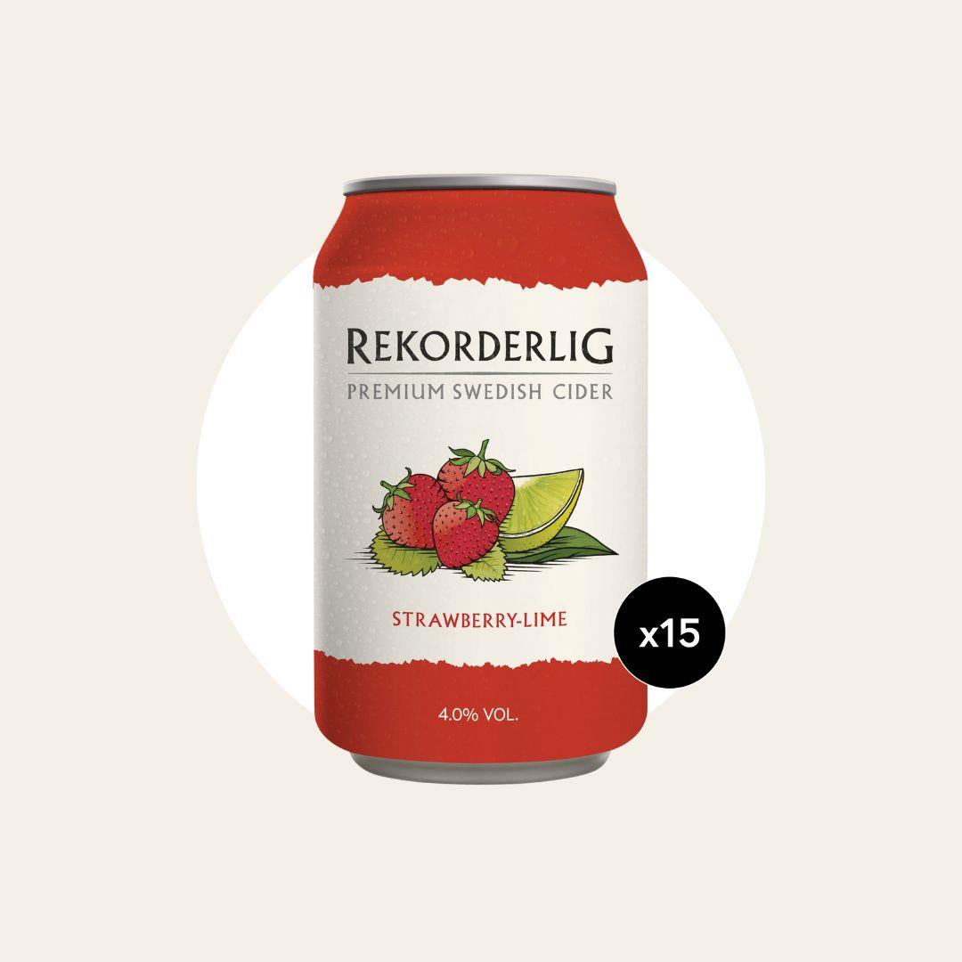 15 x Rekorderlig Strawberry-Lime Cider 330ml Cans