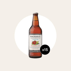 15 x Rekorderlig Strawberry-Lime Alcohol Free Cider 500ml Bottles