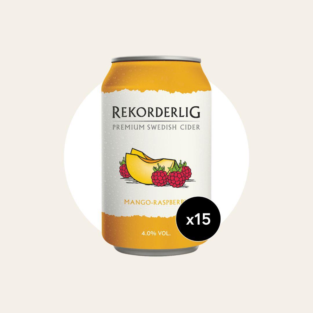 15 x Rekorderlig Mango-Raspberry Cider 330ml Cans