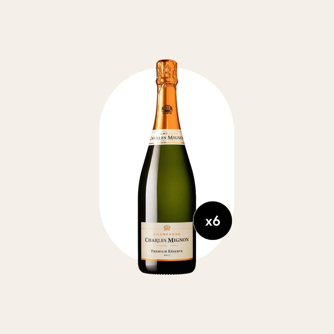 6 x Charles Mignon Premium Reserve Brut Champagne 75cl Bottles